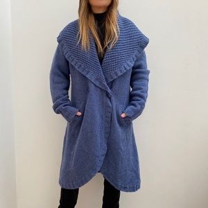 BNWT chunky knit  SweaterCoat w Pockets and convertible shawl collar